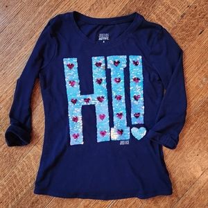 Justice Girls Long Sleeved Sequin Top